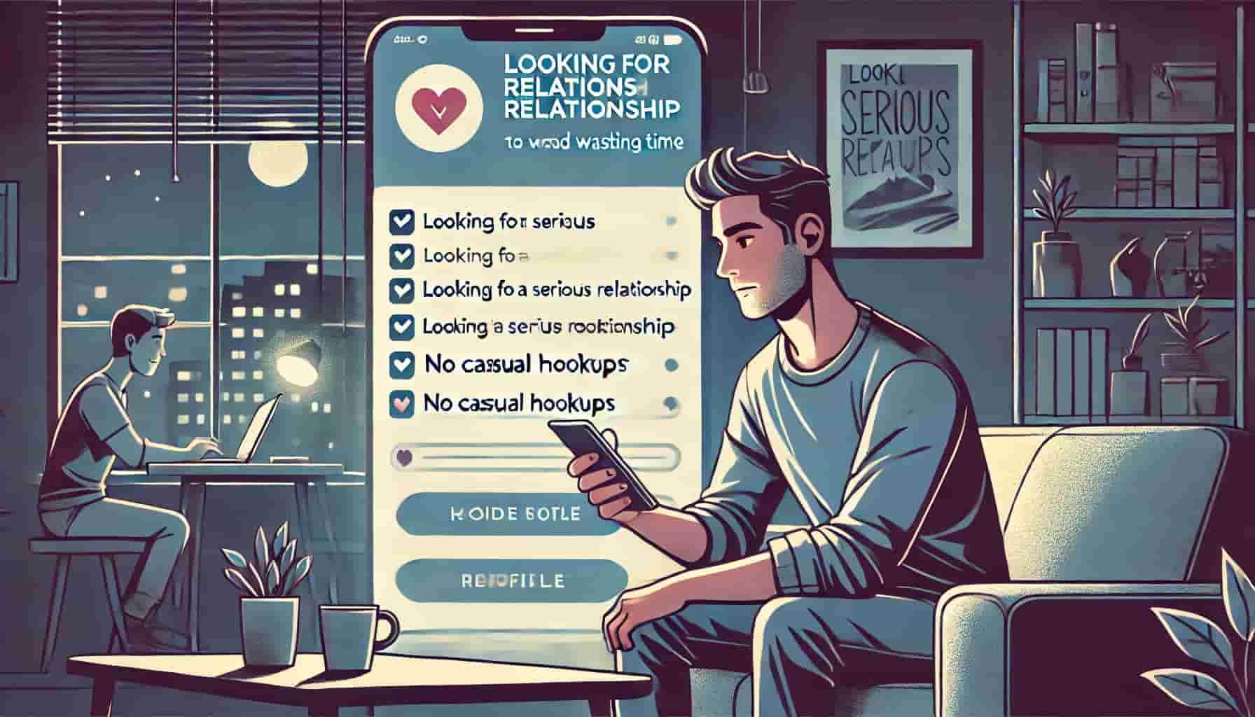 User setting clear relationship intentions on dating app profile to avoid wasting time with incompatible matches
