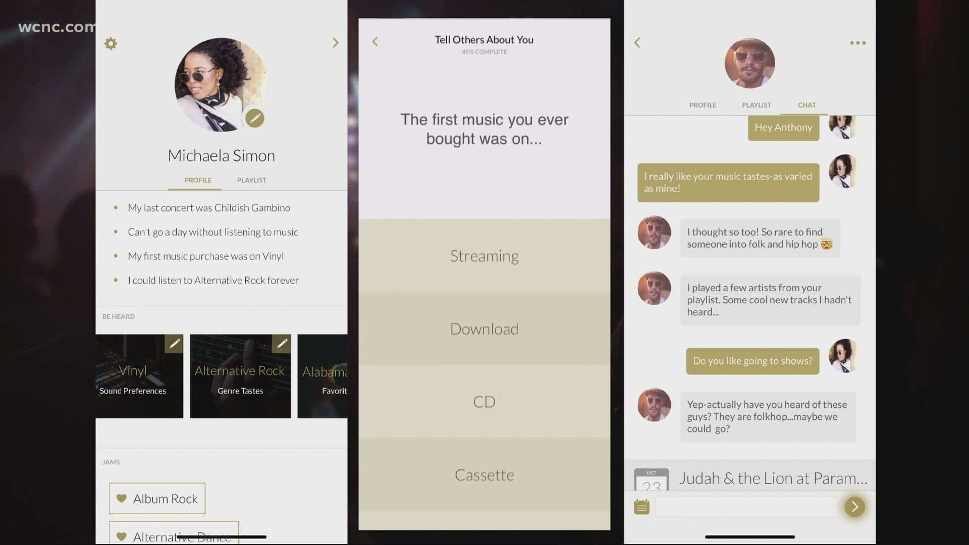 Screenshot of meaningful conversations on emo dating apps showing music-based connection strategies and shared interests