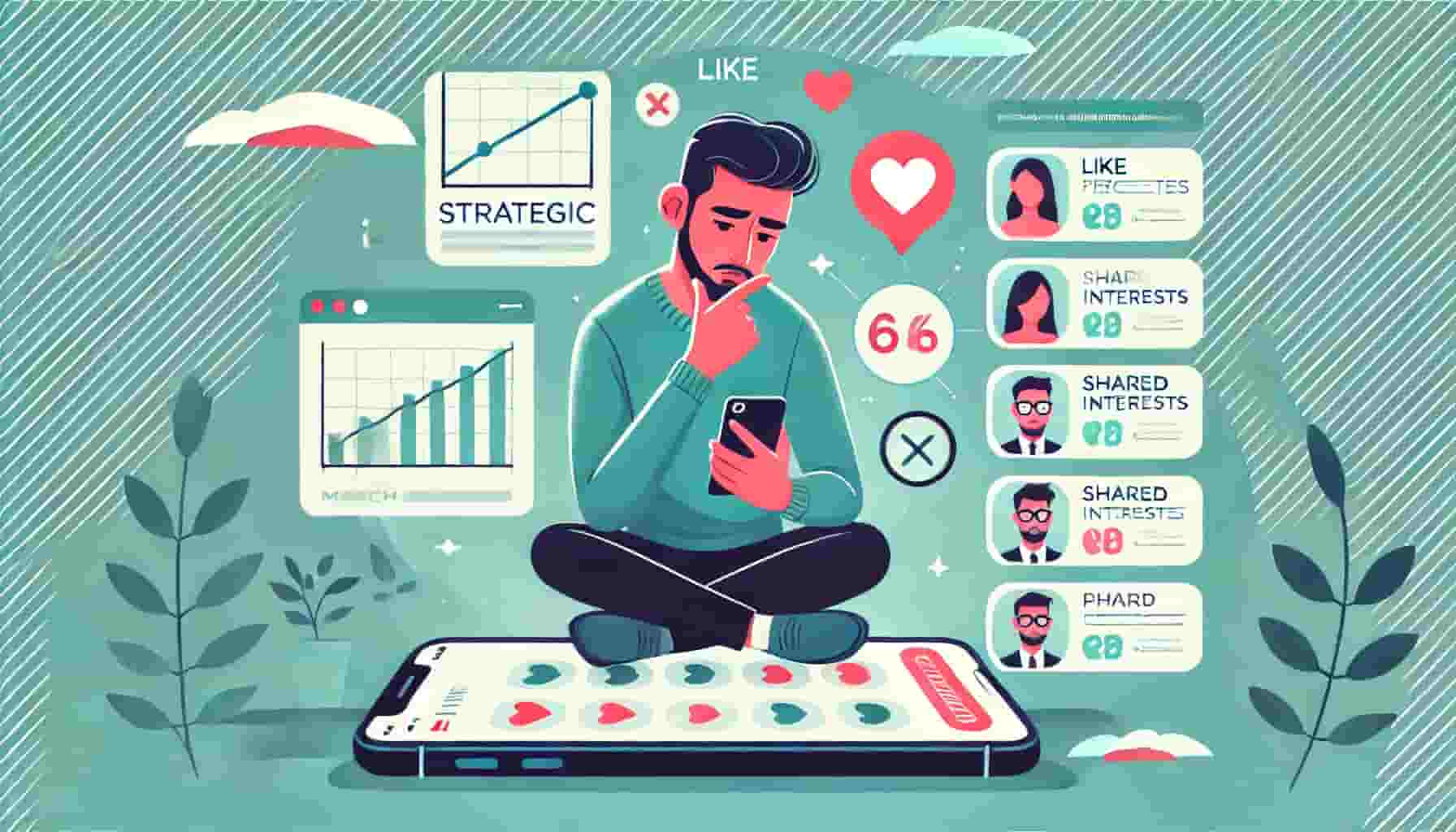 User strategically evaluating profiles before swiping to optimize Tinder like limit usage