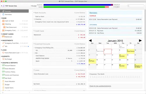 Moneydance personal finance app for Mac